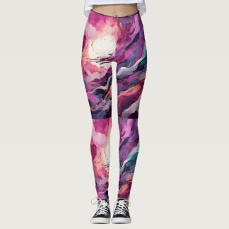 Abstract Aria: Swirling Sunset Leggings