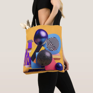Abstract arrangement with colourful spheres tote bag