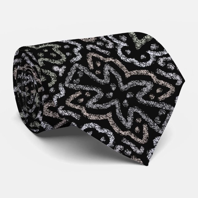 Abstract Arrow Grunge Pattern With Soft Pastels Tie (Rolled)