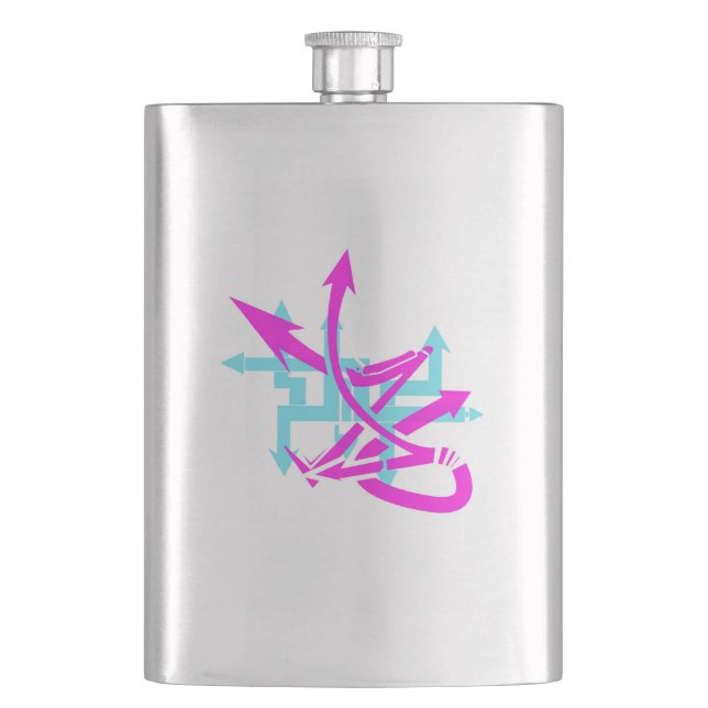 Abstract Arrows Classic Flask (Front)
