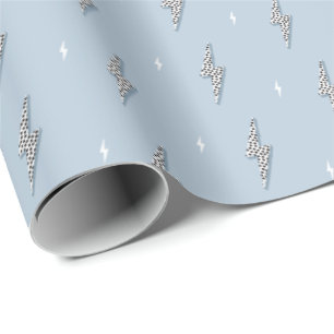 Abstract arrows minimalist baby blue wrapping paper