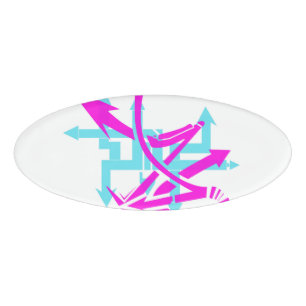 Abstract Arrows Name Tag