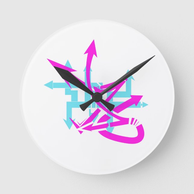 Abstract Arrows Wall Clock (Front)