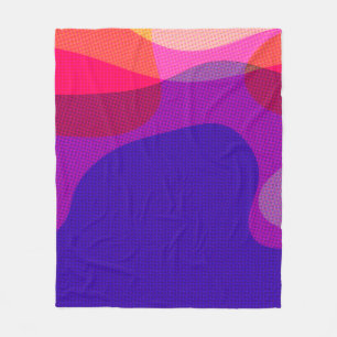 Abstract Art 4897 - Purple Pink Orange Yellow Fleece Blanket