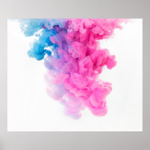 Abstract art background blue pink poster