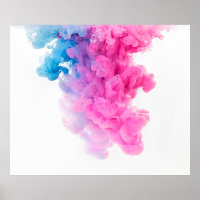 Abstract art background blue pink poster (Front)