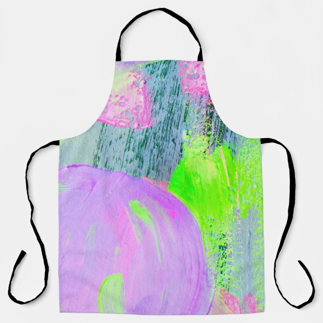 Abstract art background hand drawn acrylic paintin apron (Front)