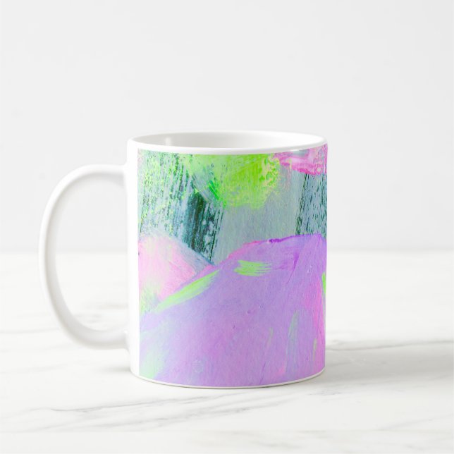 Abstract art background hand drawn acrylic paintin coffee mug (Left)