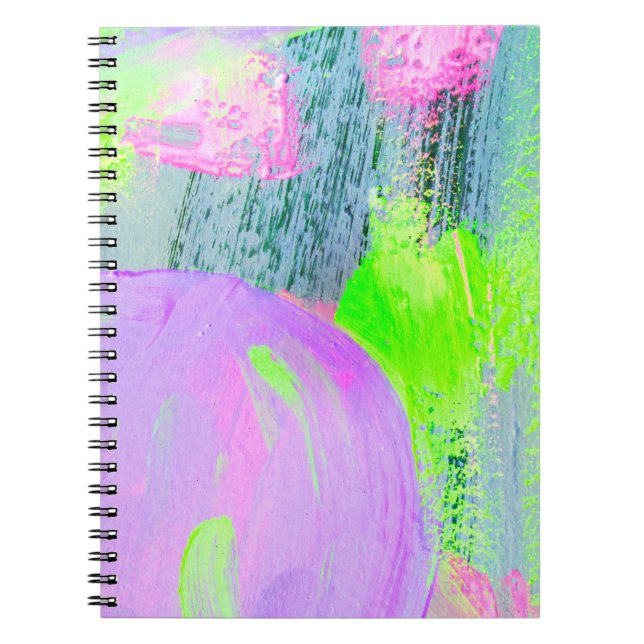 Abstract art background hand drawn acrylic paintin notebook (Front)