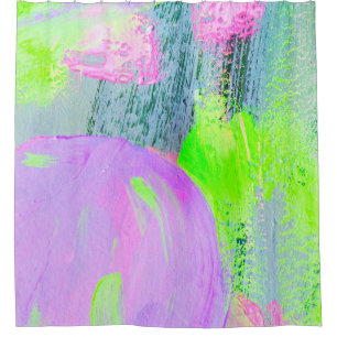 Abstract art background hand drawn acrylic paintin shower curtain