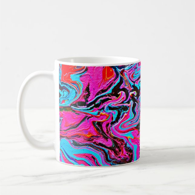  Abstract Art, Background, Hand Painting, Fluid Ar Coffee Mug (Left)