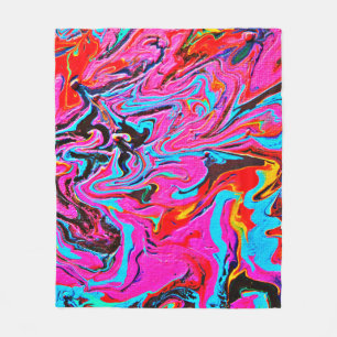 Abstract Art, Background, Hand Painting, Fluid Ar Fleece Blanket
