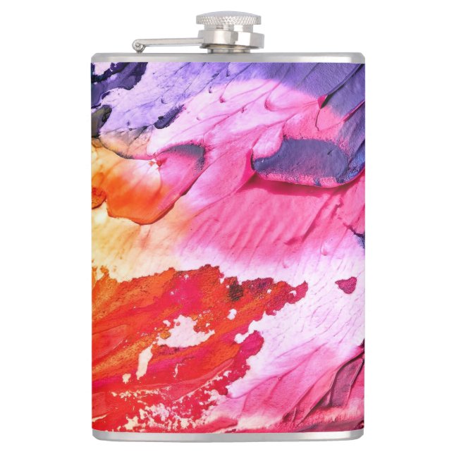 Abstract Art Background  Hip Flask (Front)