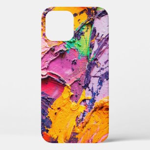 Abstract art background. Oil painting on canvas. M iPhone 12 Case