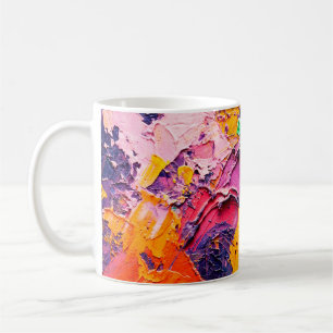Abstract art background. Oil painting on canvas. M Coffee Mug