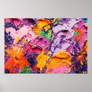 Abstract art background. Oil painting on canvas. M Poster