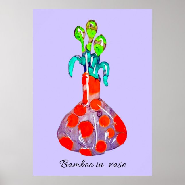 Abstract Art Bamboo Plant in a Vase  Poster (Front)