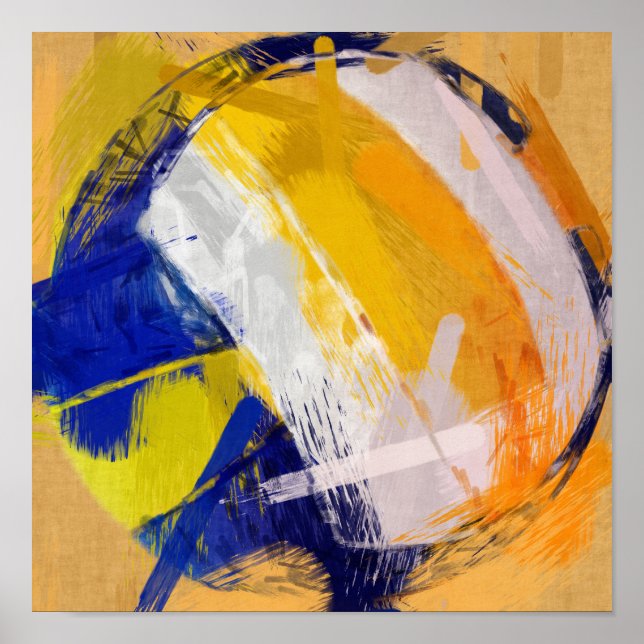 Abstract Art Beach Volleyball Poster (Front)