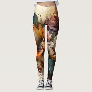 Abstract art beautiful flower Leggings