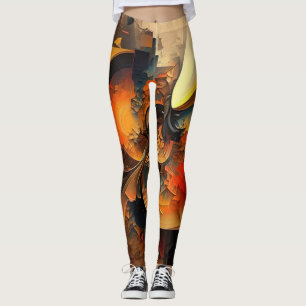 Abstract art beautiful flower Leggings