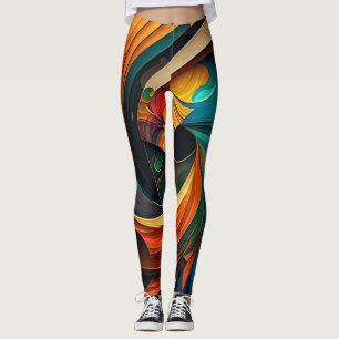 Abstract art beautiful flower Leggings