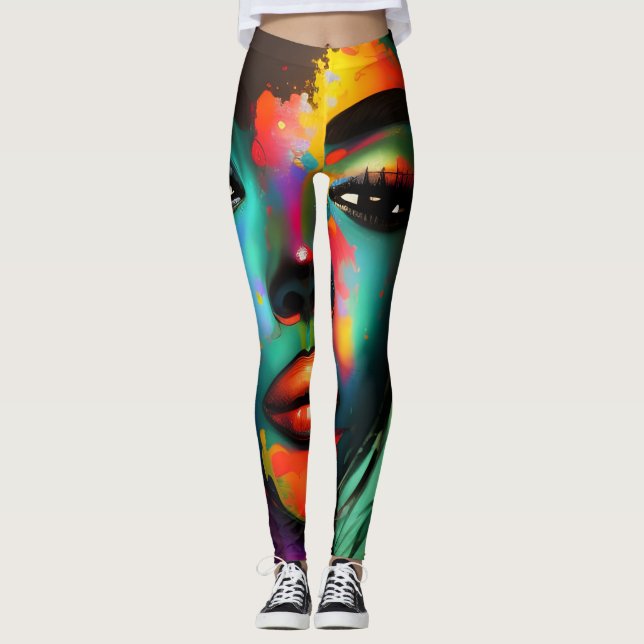 Abstract art beautiful Leggings (Front)