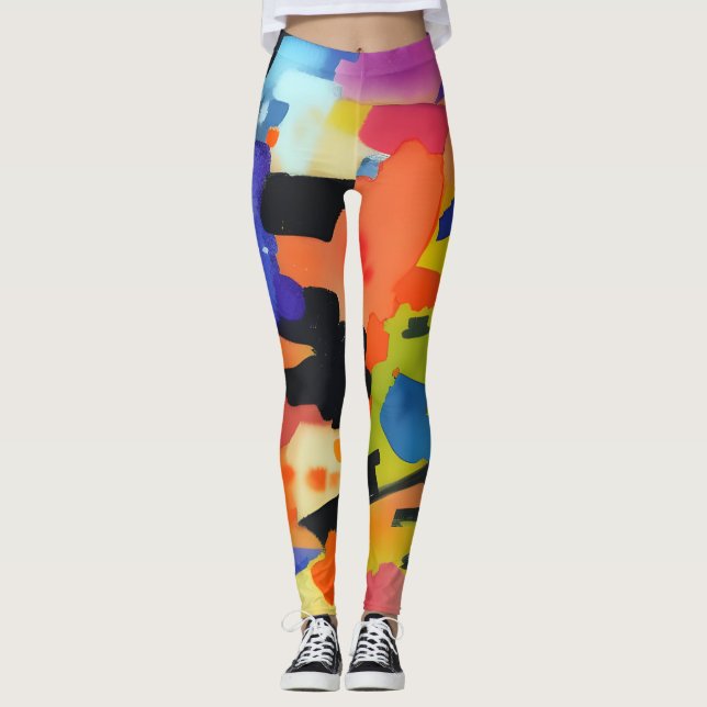 Abstract art beautiful Leggings (Front)