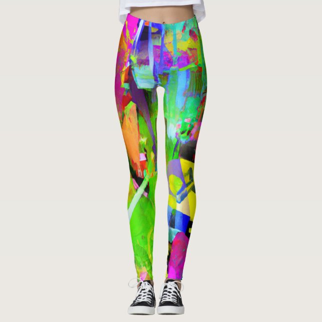 Abstract art beautiful Leggings (Front)