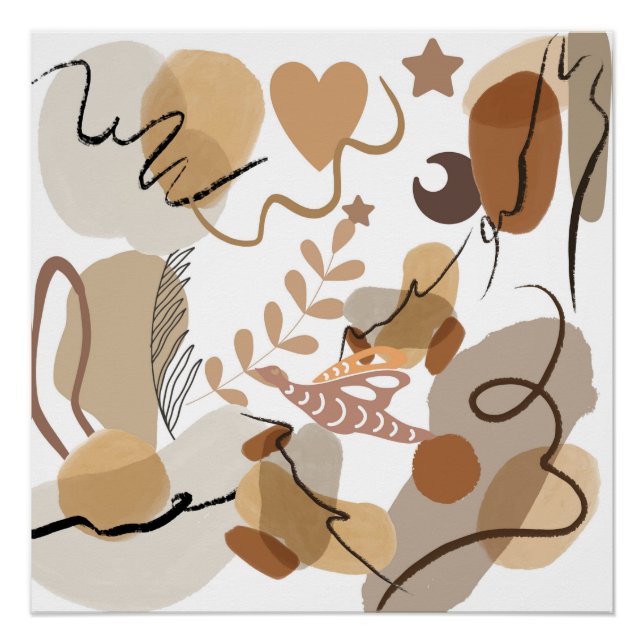 ABSTRACT ART BEIGE THEME POSTER (Front)