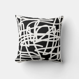 Abstract Art Black And White Throw Pillow Cushion