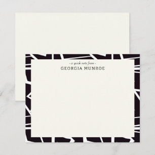 Abstract Art Black Personalised Stationery Card