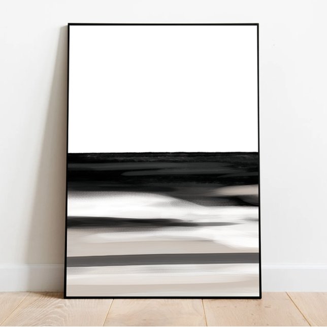 Abstract Art, Black Tan & White, Modern Statement  Poster (Creator Uploaded)