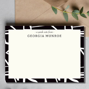 Abstract Art Black White Personalised Stationery Card