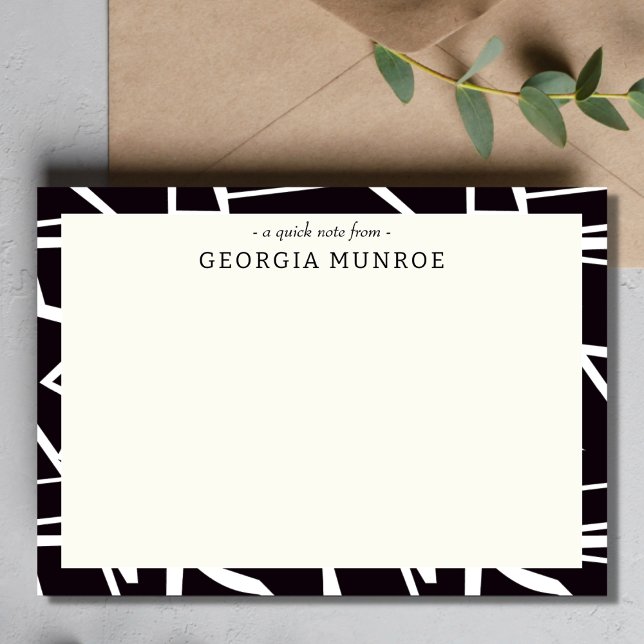 Abstract Art Black White Personalised Stationery  Card (Creator Uploaded)