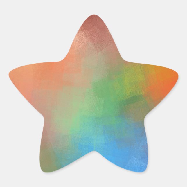 Abstract Art Blank Modern Elegant Template Star Sticker (Front)
