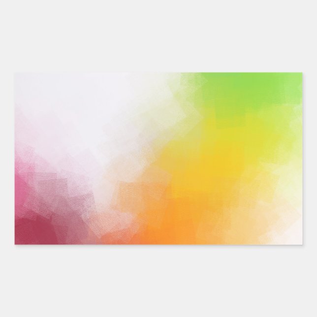 Abstract Art Blank Template Colourful Red Yellow Rectangular Sticker (Front)