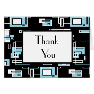 Abstract Art Blocks Thank You Greeting Card