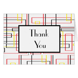 Abstract Art Blocks Thank You Greeting Card