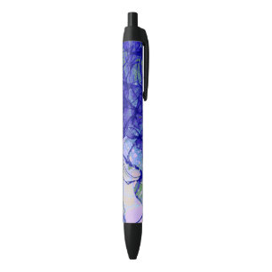 Abstract Art Blue and Lilac Black Ink Pen