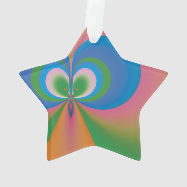 Abstract Art Blue Butterfly Ornament (Back)