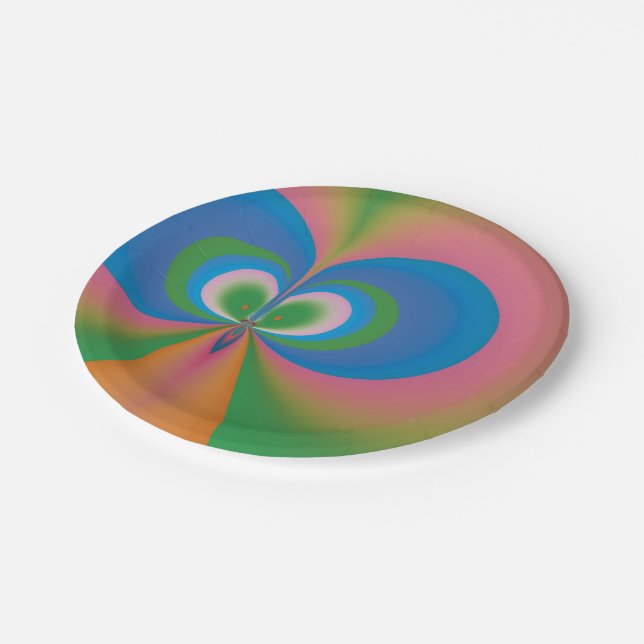 Abstract Art Blue Butterfly Paper Plate (Angled)