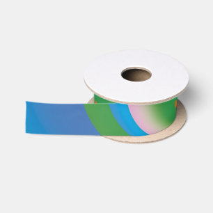 Abstract Art Blue Butterfly Satin Ribbon