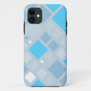 Abstract Art Blue Grey Squares iPhone 11 Case