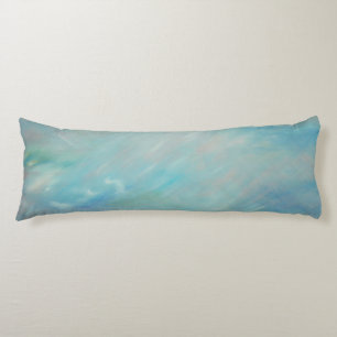 Abstract art blue haze float long pillow