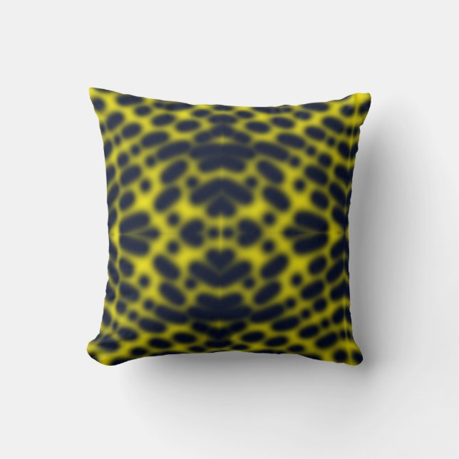 Abstract Art Blue Kaleidoscope Pillow Cushion (Front)