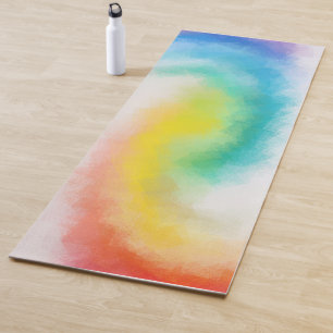 Abstract Art Blue Red Purple Yellow Green Colours Yoga Mat