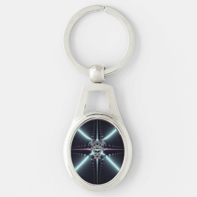 Abstract Art Blue Star Key Ring (Front)