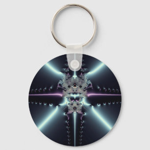 Abstract Art Blue Star Key Ring