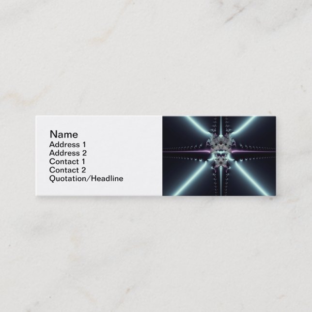 Abstract Art Blue Star Mini Business Card (Front)