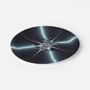Abstract Art Blue Star Paper Plate